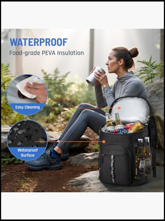 Large Capacity Insulated Cooler Backpack Leak Proof Soft Shell 16.5H main image 5